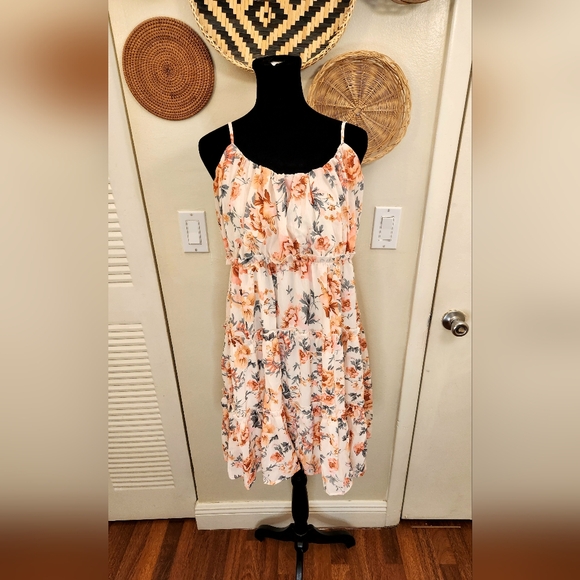 LAST ONE! Floral Tiered Babydoll Mini Dress With Ruffles - Picture 5 of 10